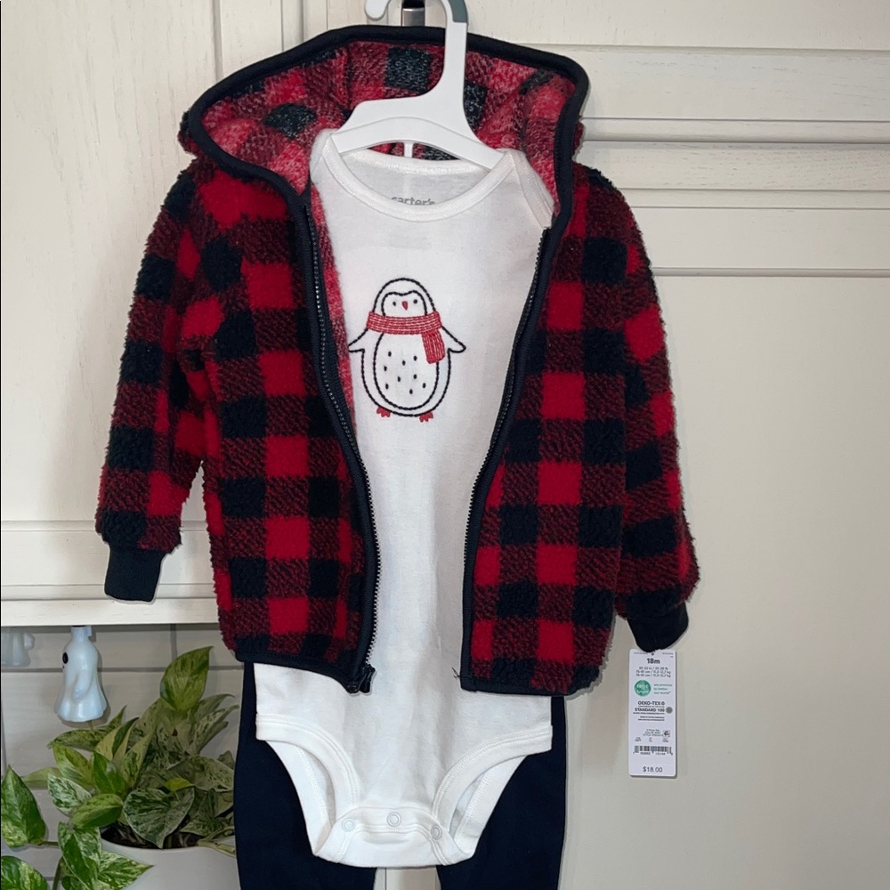 Carter's Plaid Gender Neutral Set - Picture 2 of 5